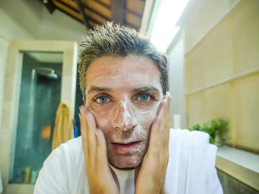 Washing the Face with Acne