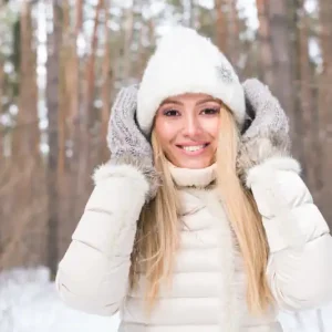 Woman out in the Snow