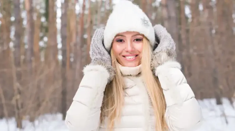 Woman out in the Snow