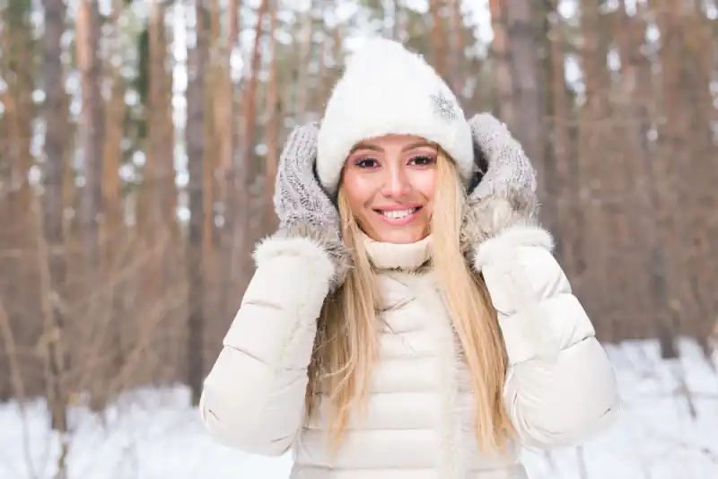 Woman out in the Snow